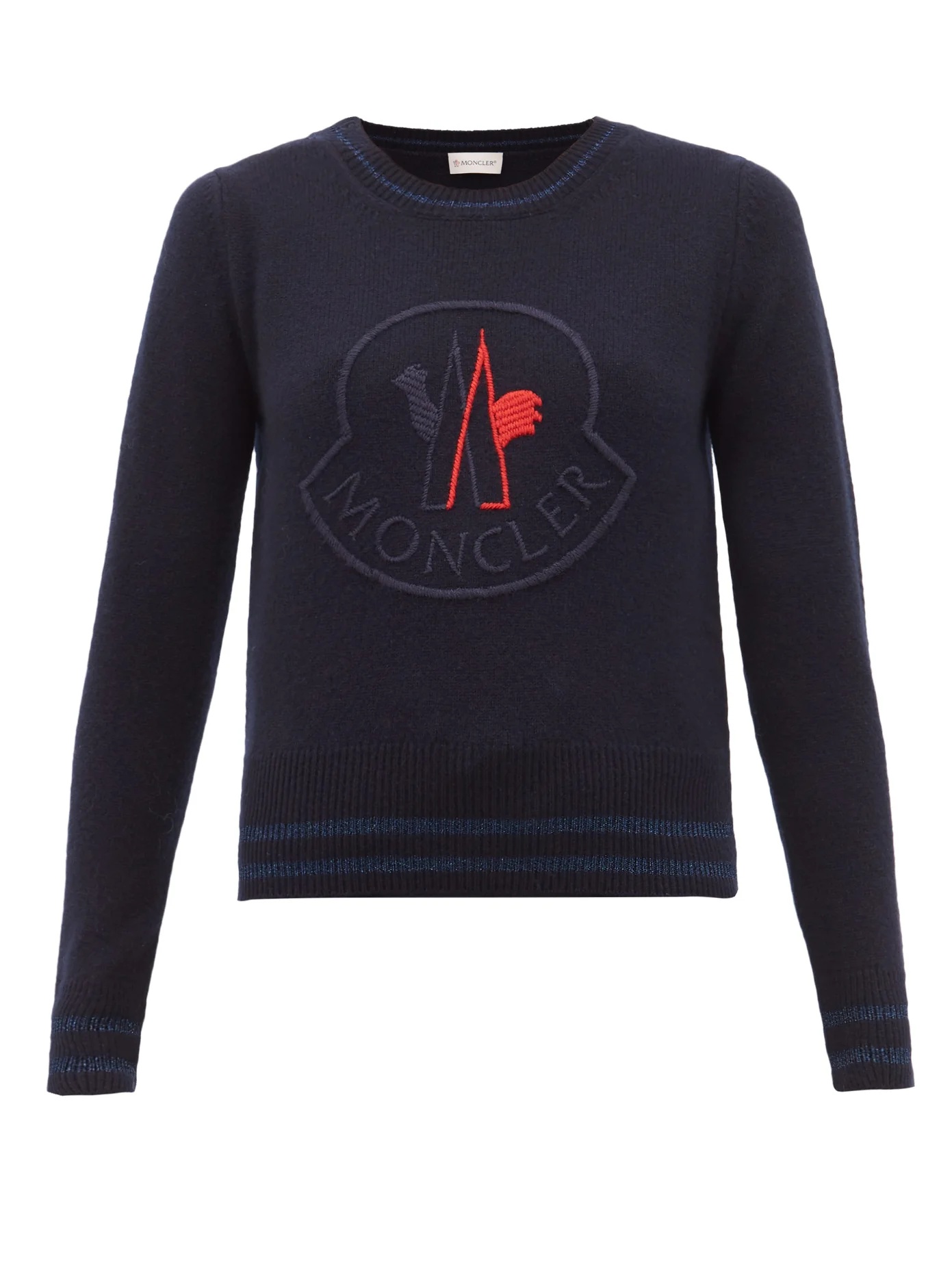 Logo-embroidered wool-blend sweater - 1