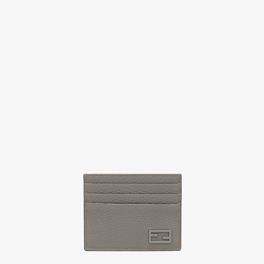 Gray leather card holder - 1