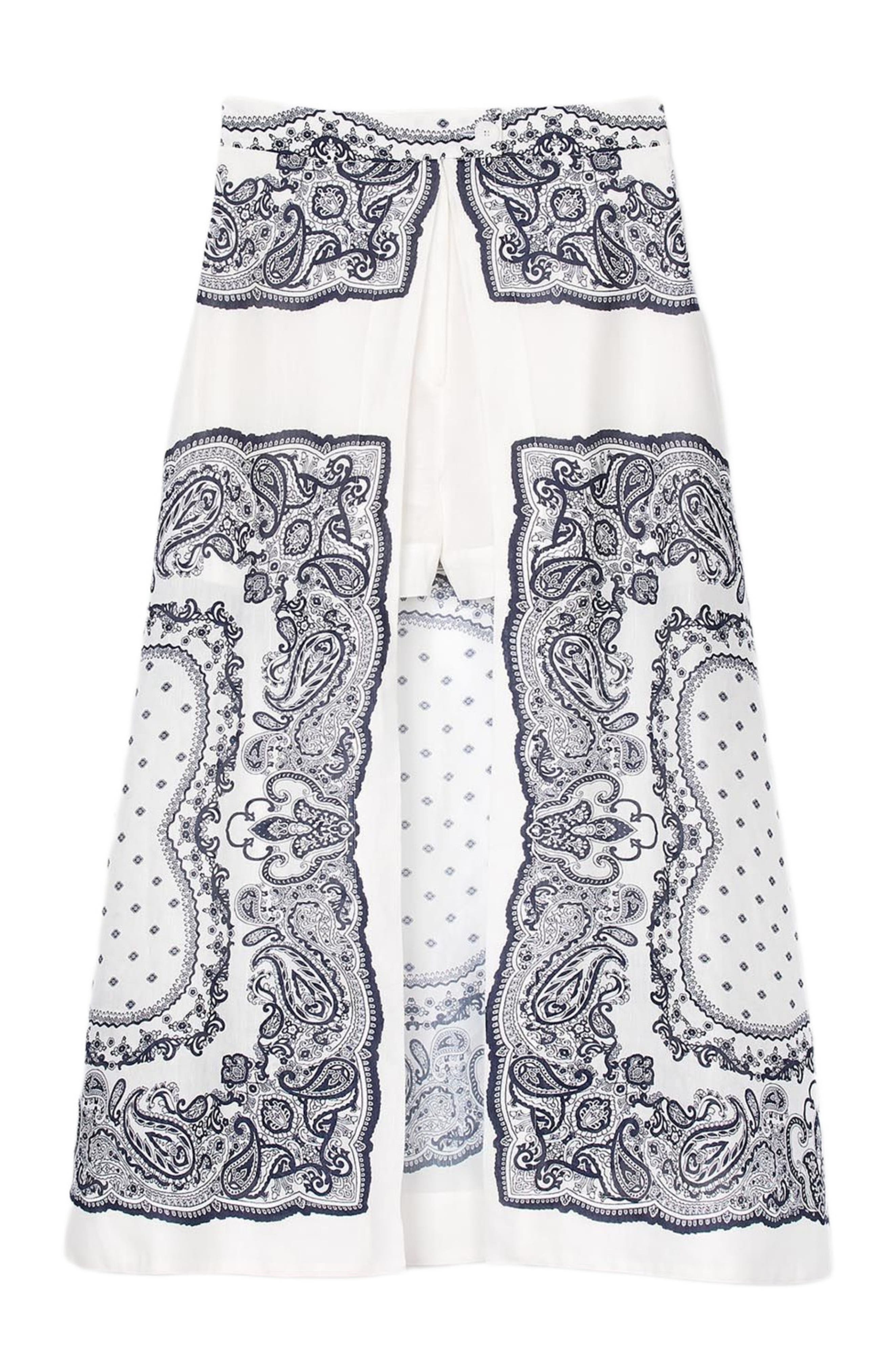 SANDRO Bandana-motif skirt shorts in White /Blue at Nordstrom - 5