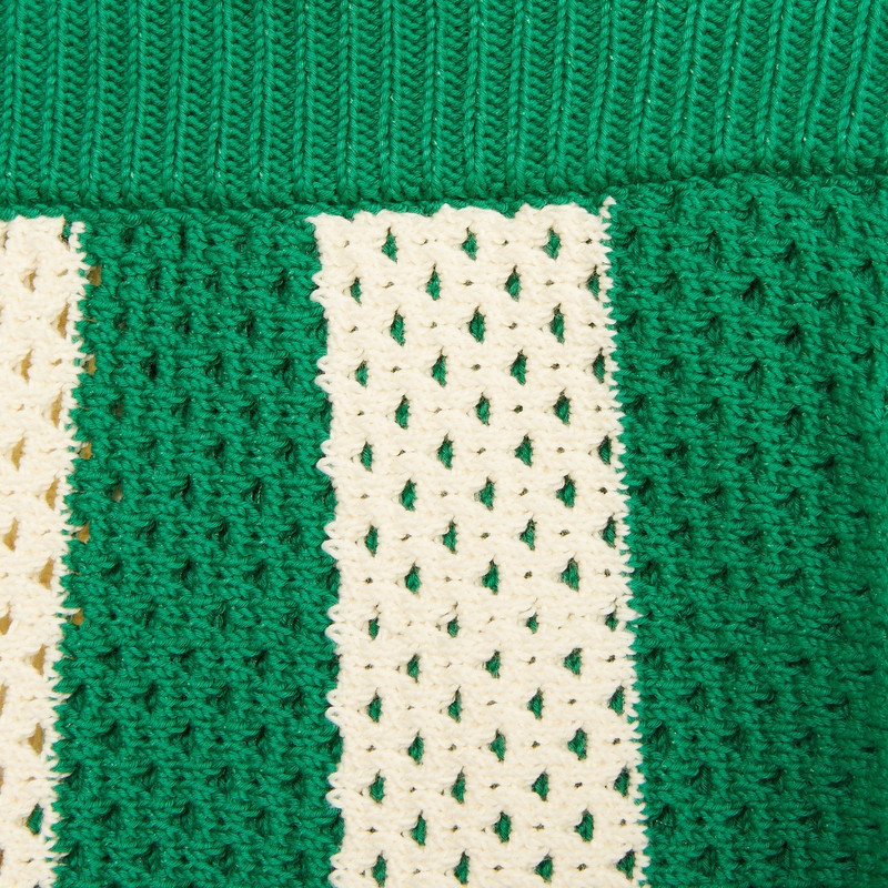 Cotton crochet striped shorts 3