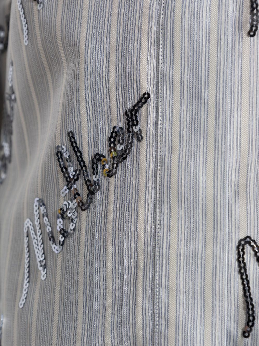 sequin-embellished striped shirt - 5