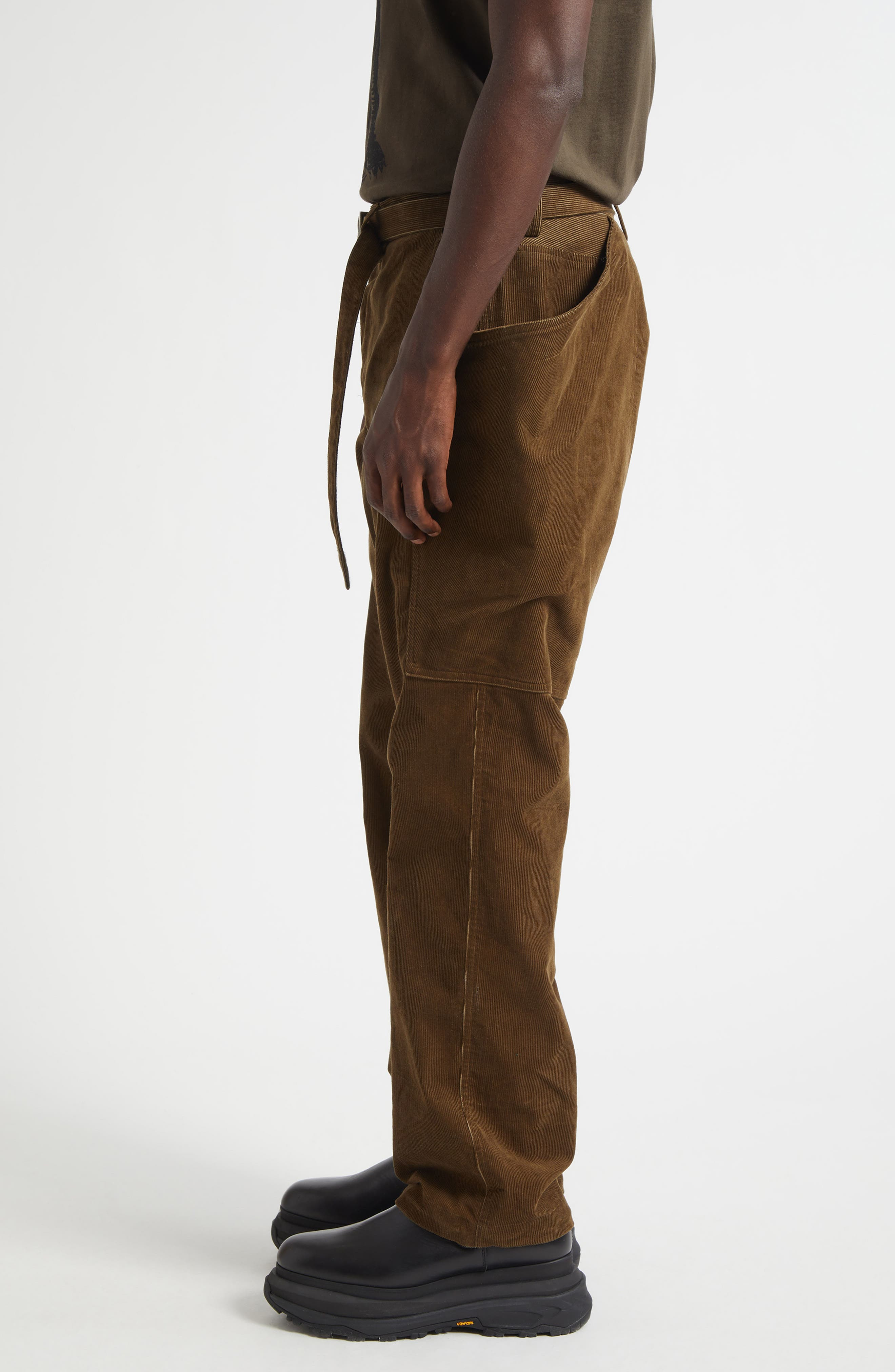 Sacai Corduroy Belted Pants in Khaki at Nordstrom - 3
