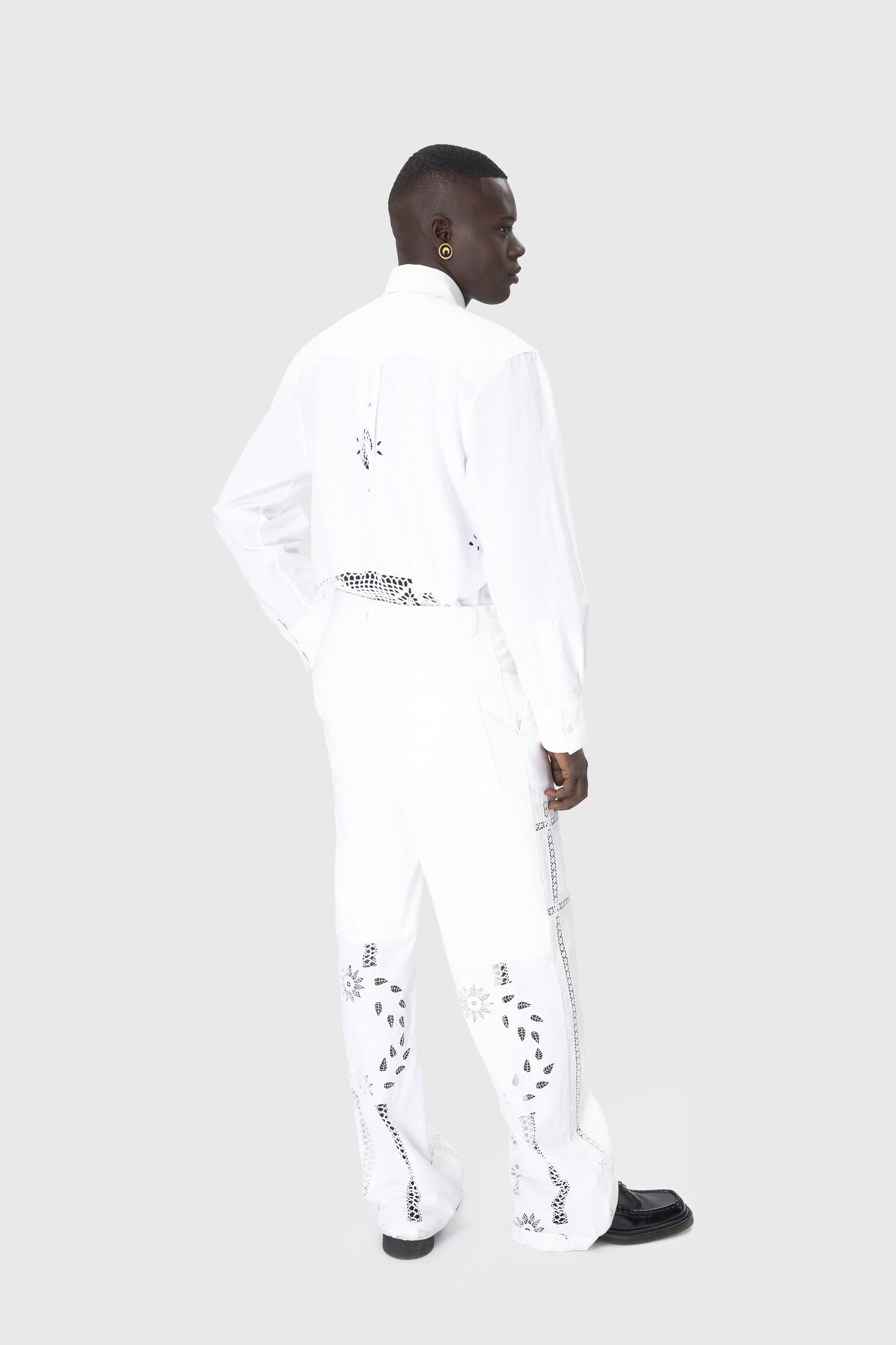 Regenerated Household Linen Wide Leg Pants - 3