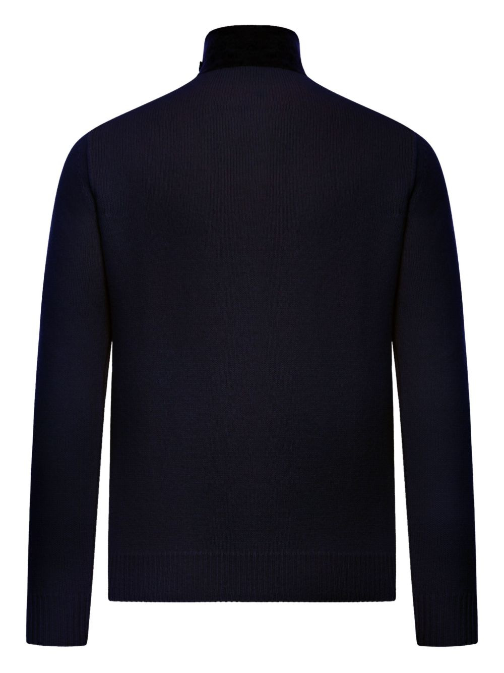 high-neck wool cardigan - 2
