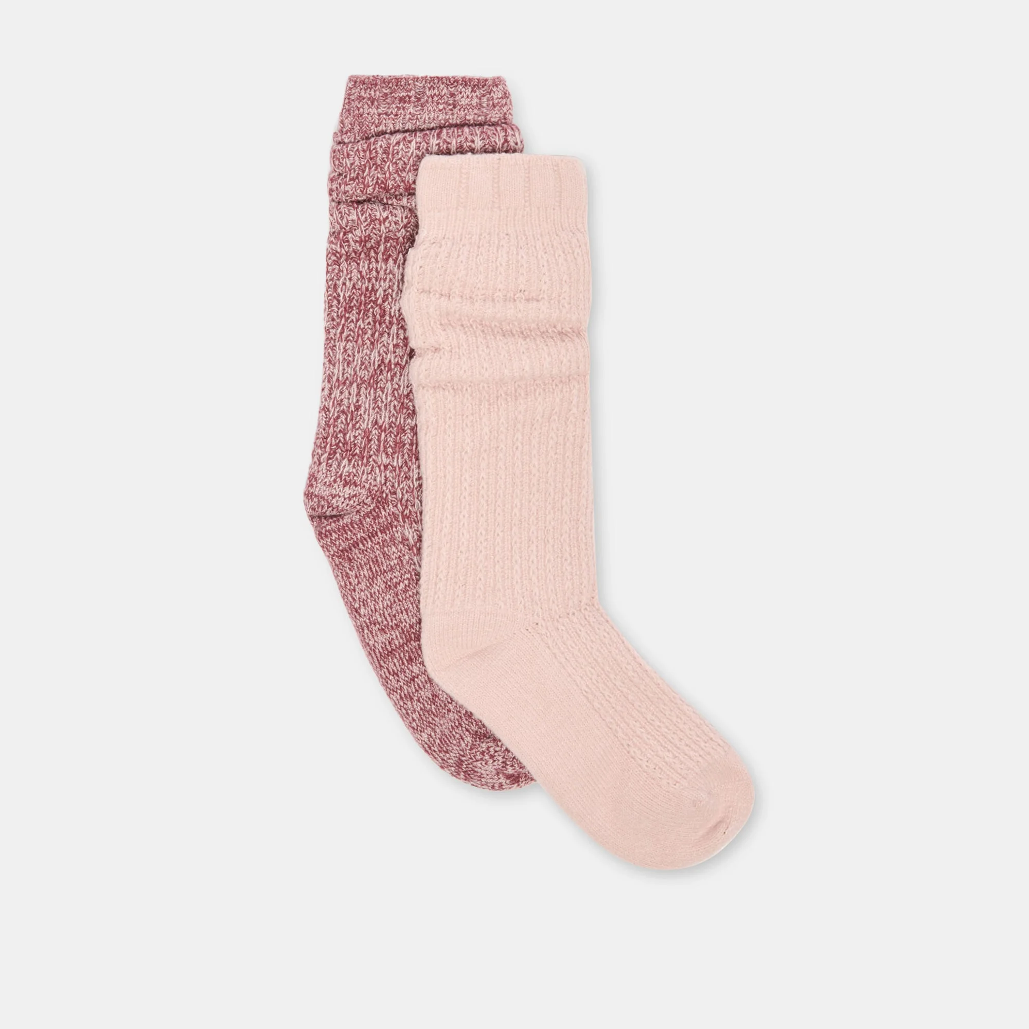 2 PACK CHAINSTITCH SLOUCH SOCKS BURGUNDY MULTI - 1