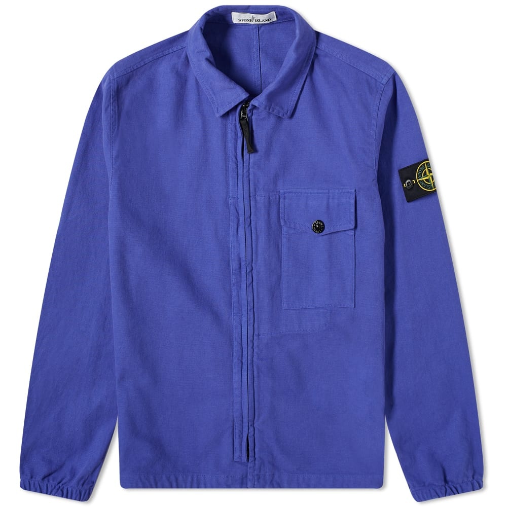 Stone Island Garment Dyed Zip Shirt Overshirt - 1