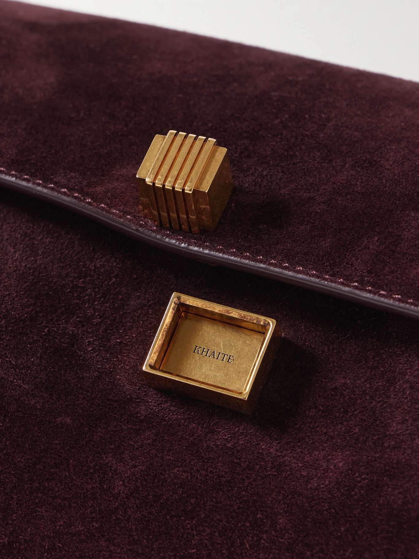 Cate suede shoulder bag Burgundy - 4