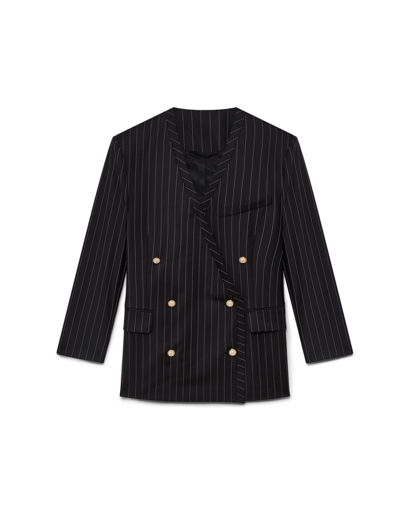Wool Pinstripe Oversized Blazer | Casablanca Paris 1