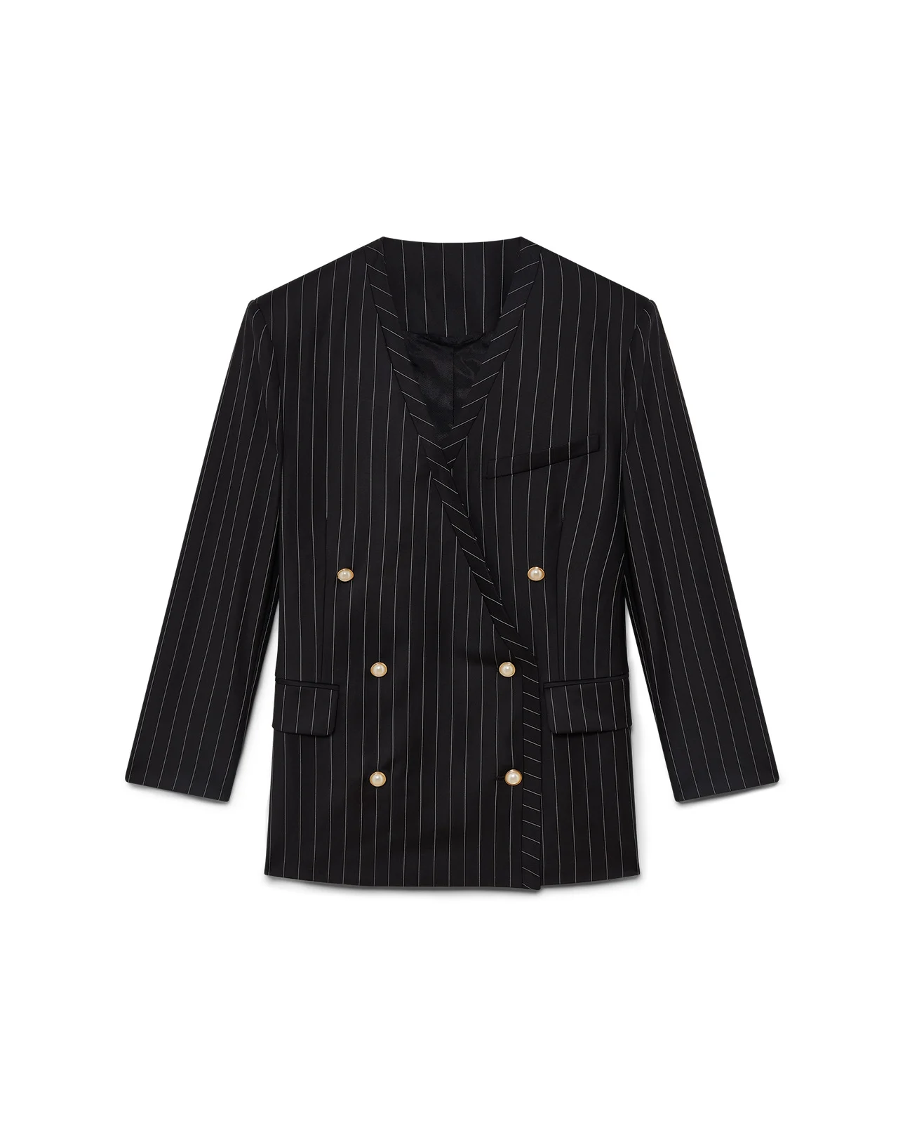 Wool Pinstripe Oversized Blazer | Casablanca Paris - 1