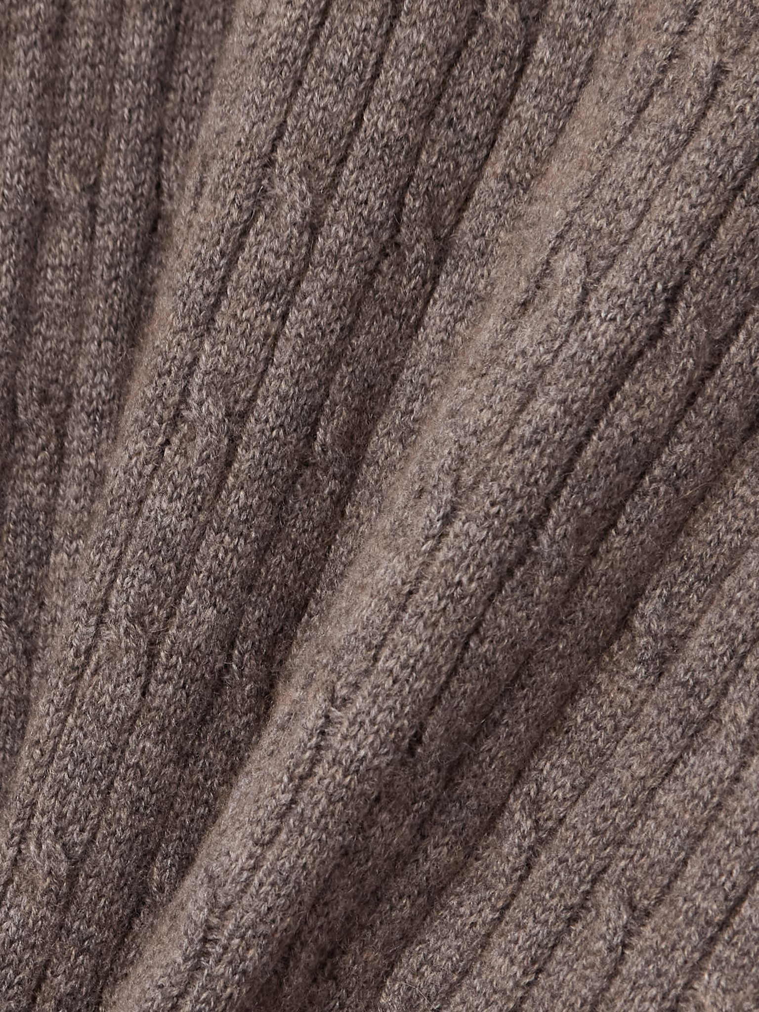 Natacha cable-knit wool and cashmere-blend dress Chocolate - 4