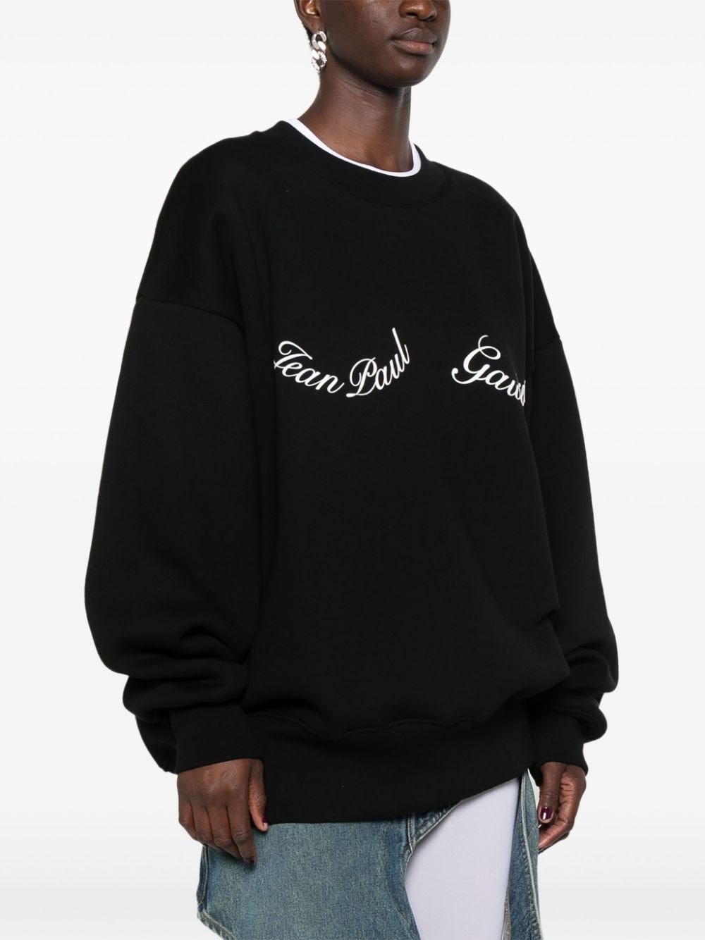 logo-print cotton sweatshirt - 3