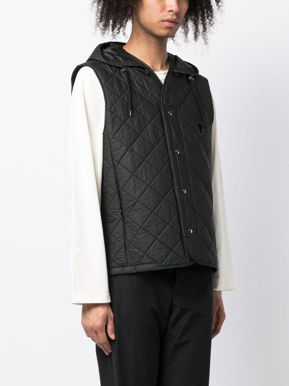 button-up quilted gilet - 3