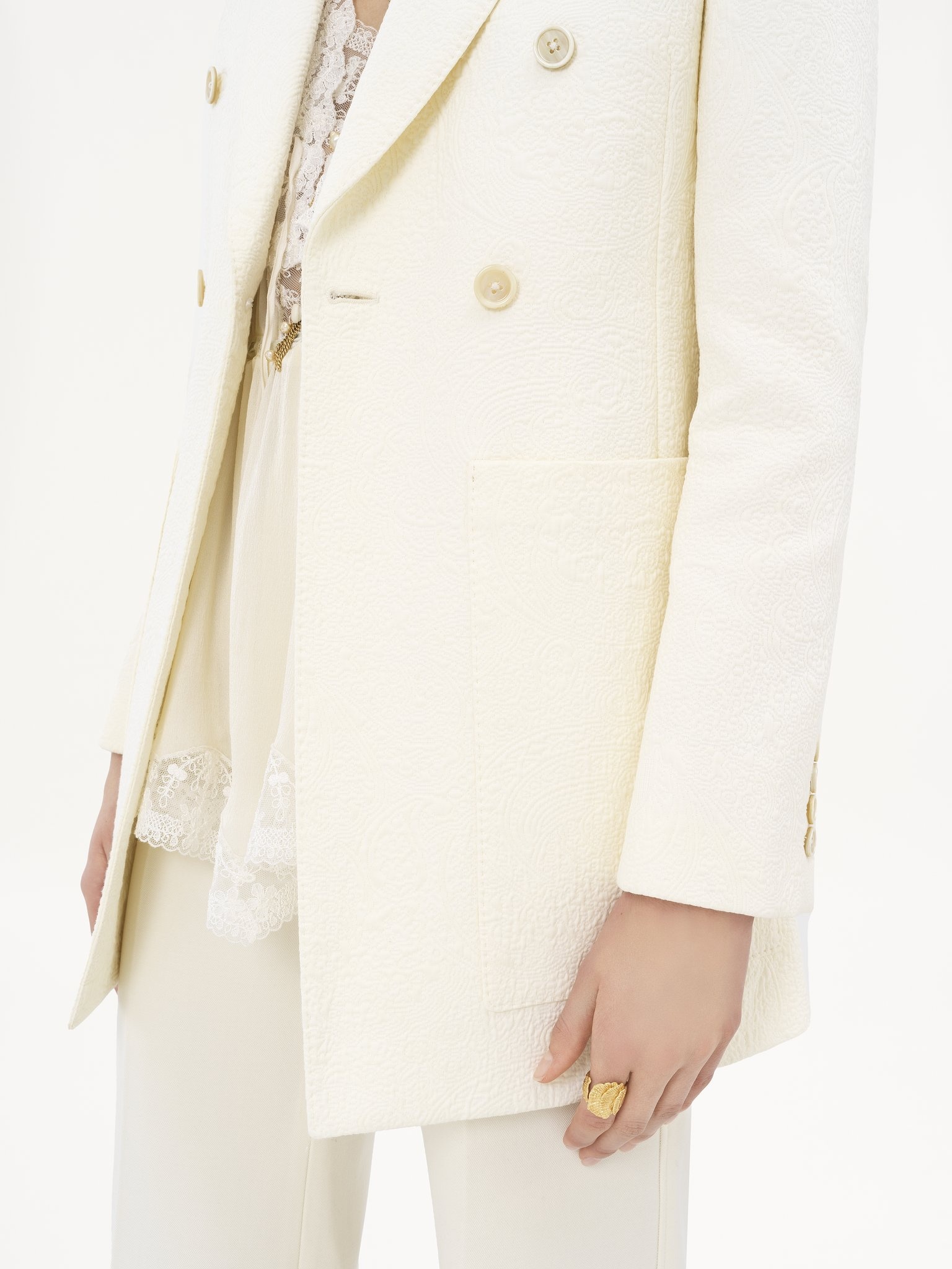 TAILORED JACKET IN COTTON-MIX JACQUARD - 7