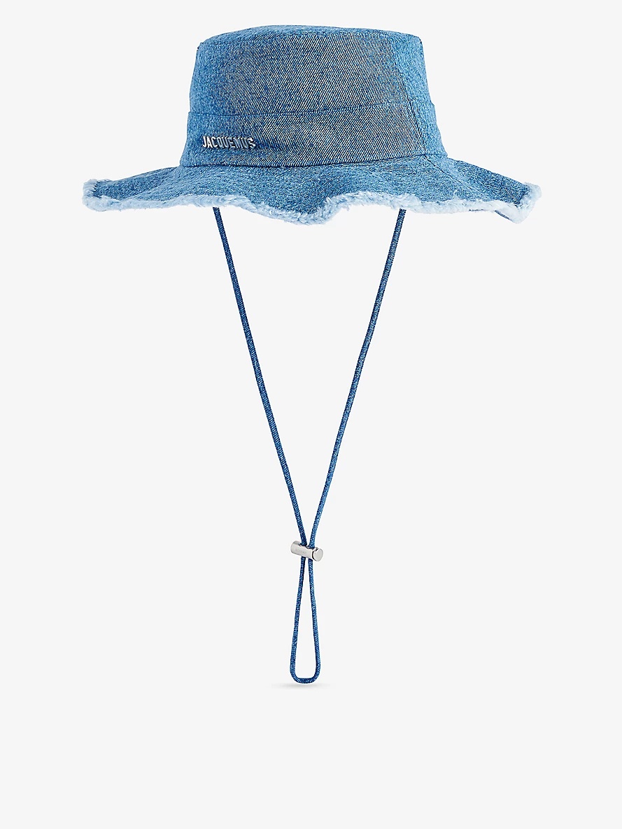 Le Bob Artichaut neck-strap denim bucket hat - 1
