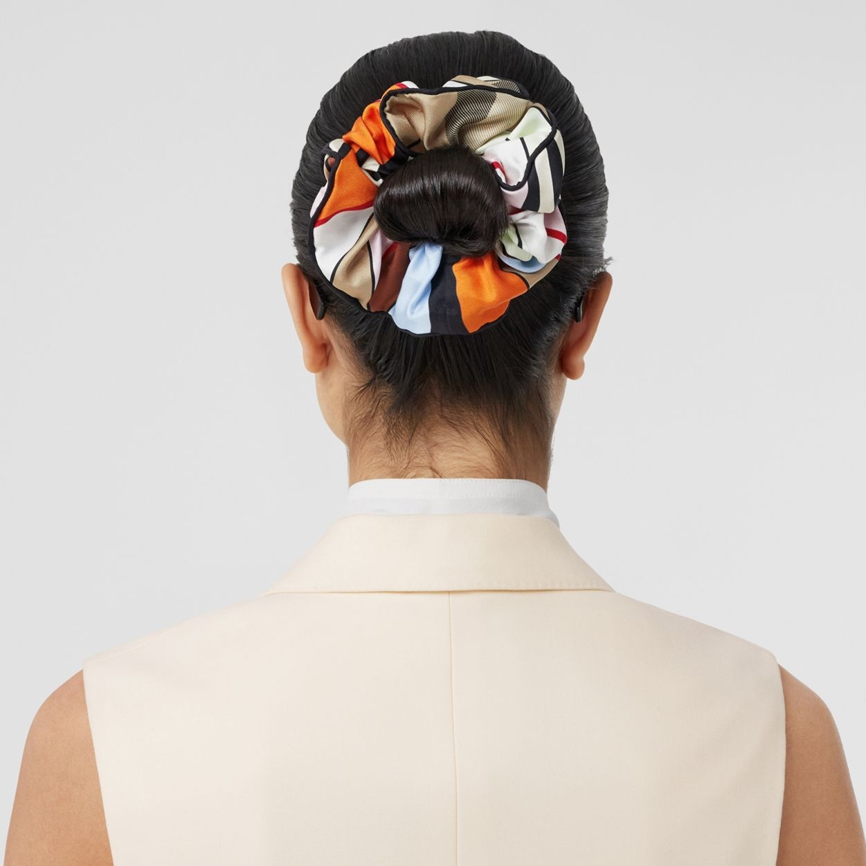 Montage Print Silk Twill Scrunchie 4