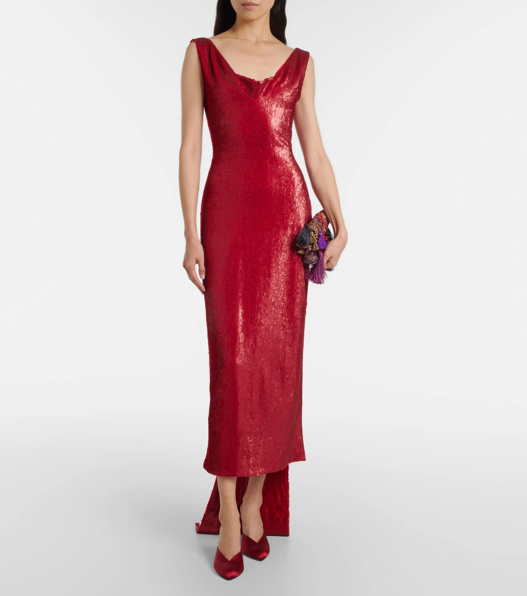 emilia wickstead sequin dress Leoni Evening Dress In Clear & White Sequins