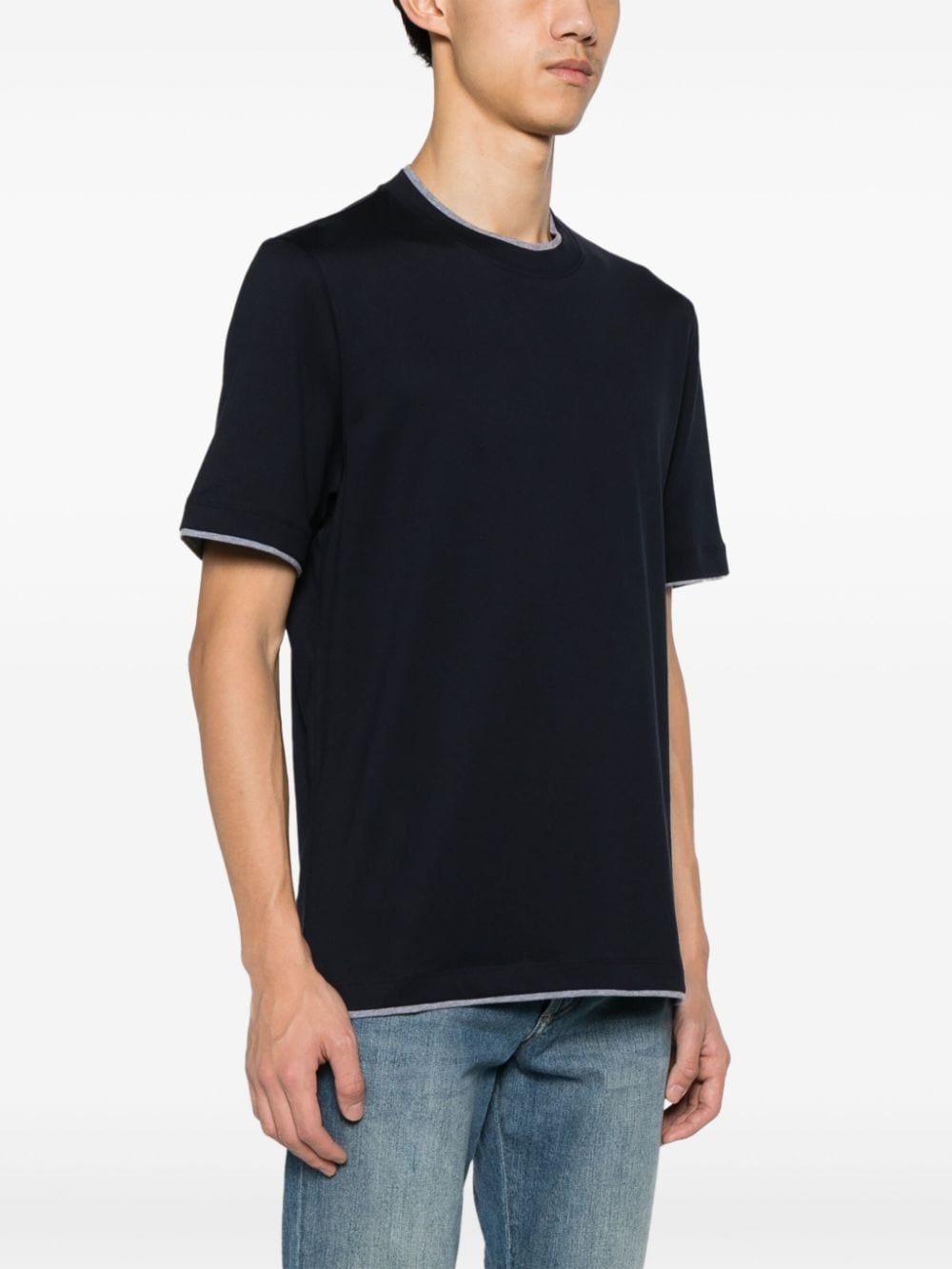 layered-effect cotton T-shirt - 3