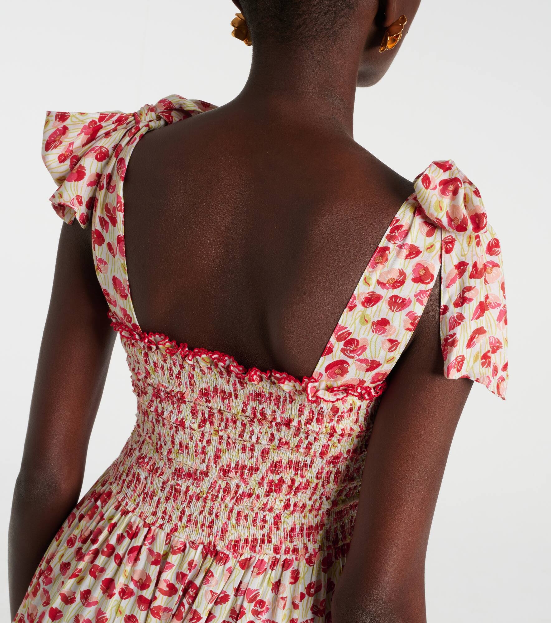 Triny polka-dot shirred midi dress - 6