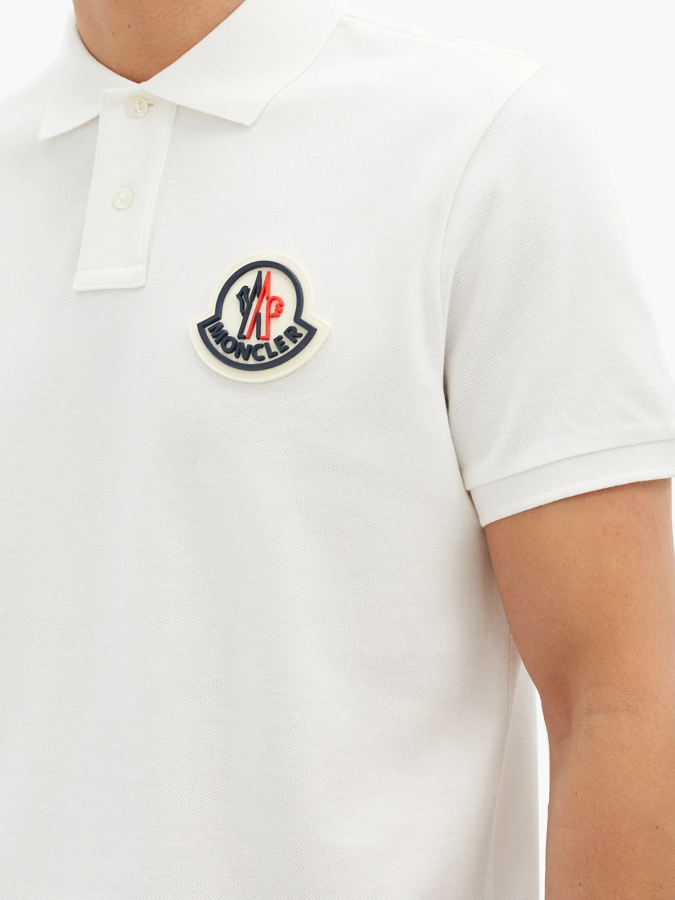 Logo-patch cotton-piqué polo shirt - 3