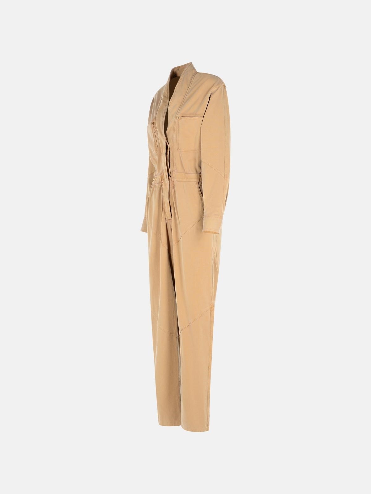 'REMADY' BROWN COTTON JUMPSUIT - 2