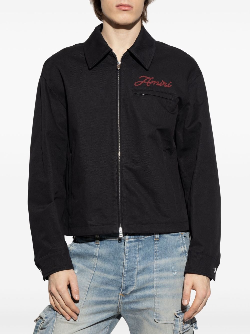 logo-embroidered jacket - 3