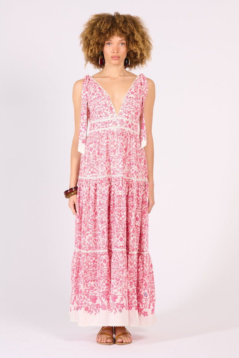 Poupette St Barth Long Dress Perla - Pink Tiare outlook
