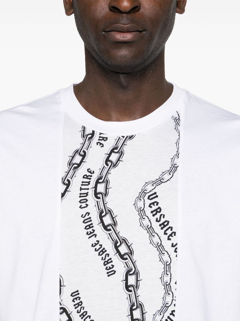 logo-print panelled T-shirt - 5