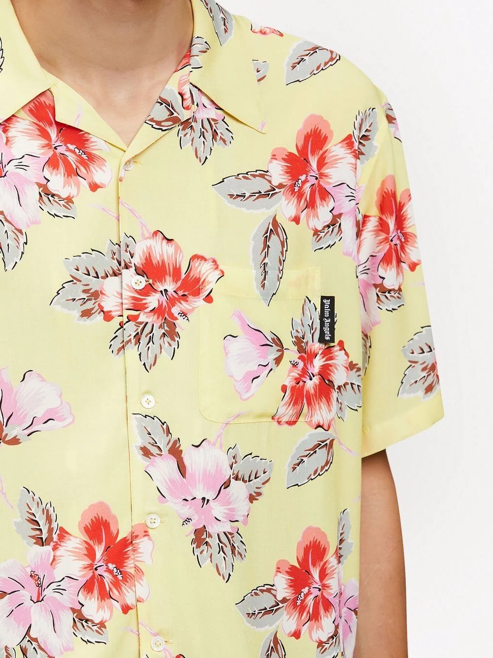 hibiscus floral print bowling shirt - 5