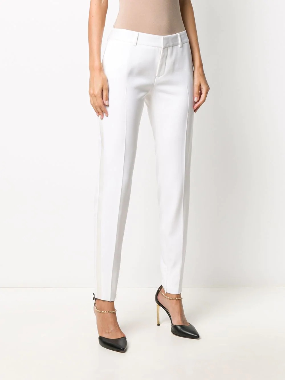 white tapered trousers - 3