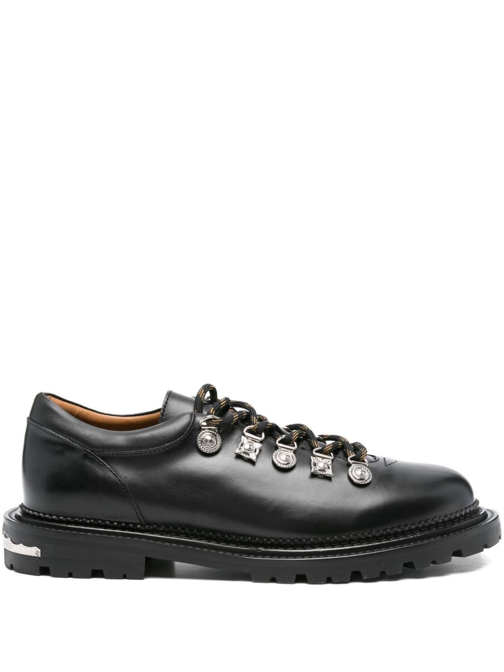 leather lace-up derby shoes - 1