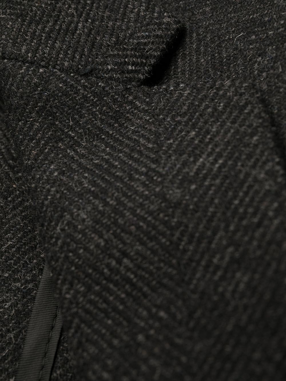 herringbone single-breasted coat - 6