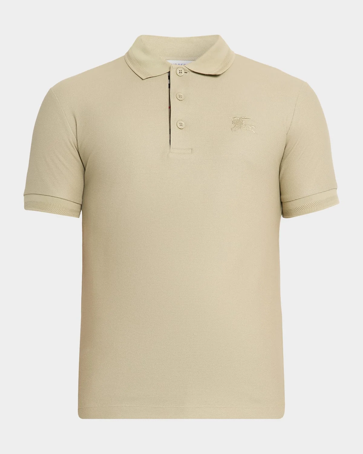 Men's Check-Placket Embroidered EDK Pique Polo Shirt - 1