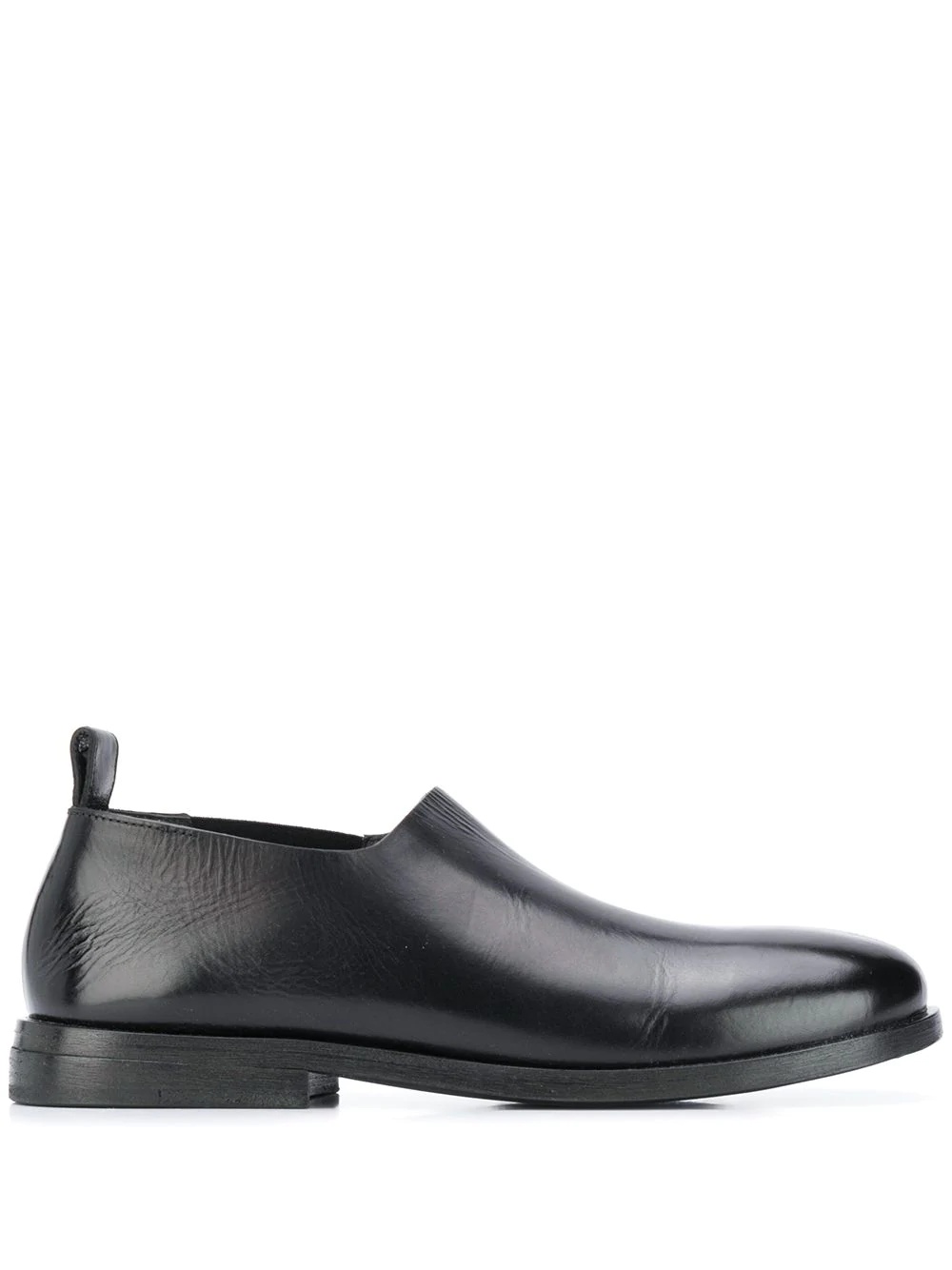 round toe leather loafers - 1