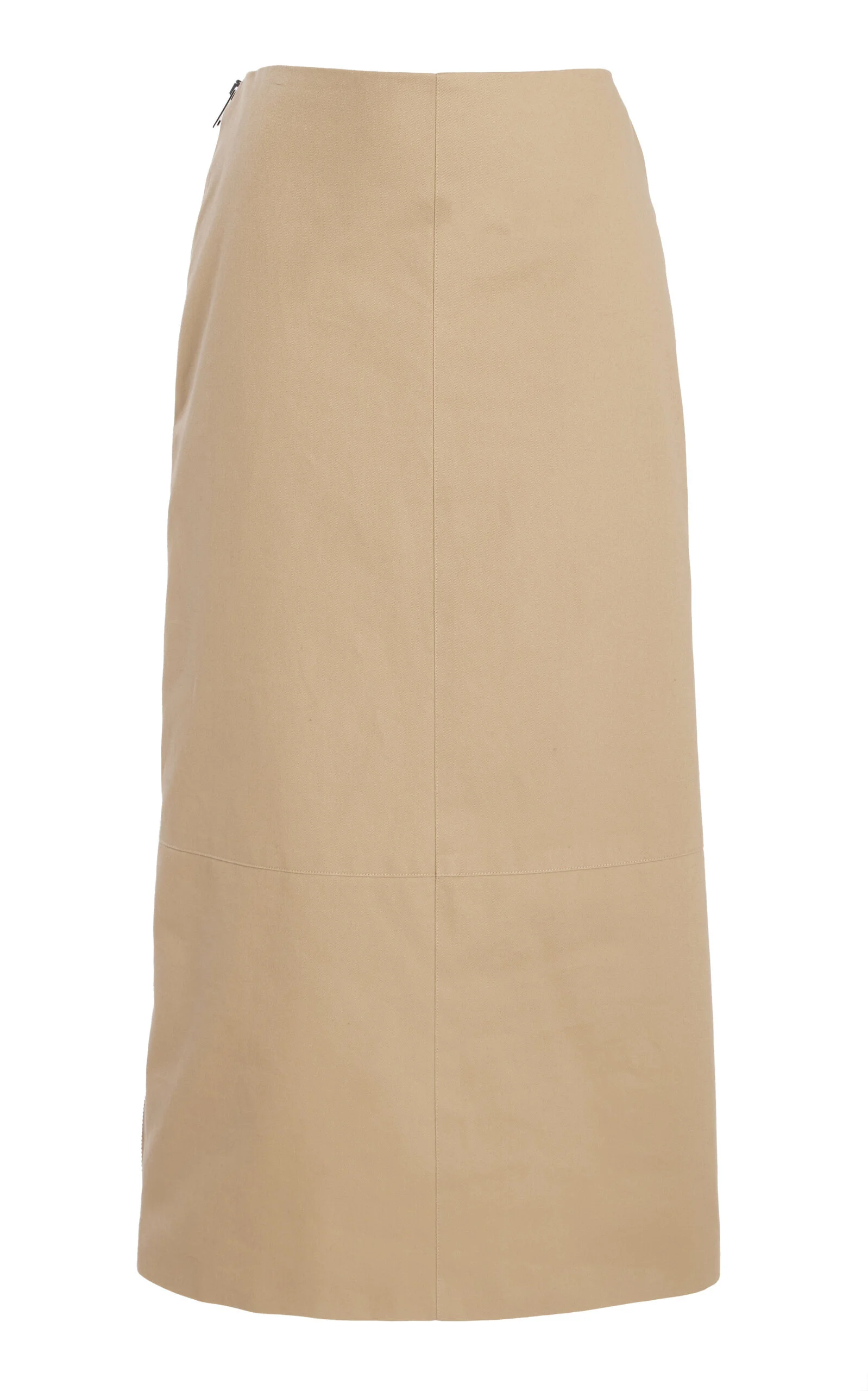 The Avery Cotton Gabardine Midi Skirt khaki - 1