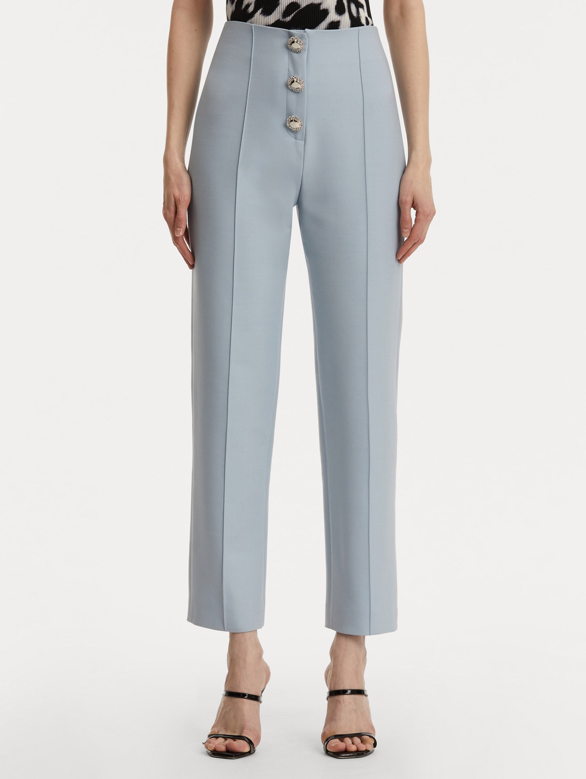 BUTTON-DETAILED WOOL PANT - 4