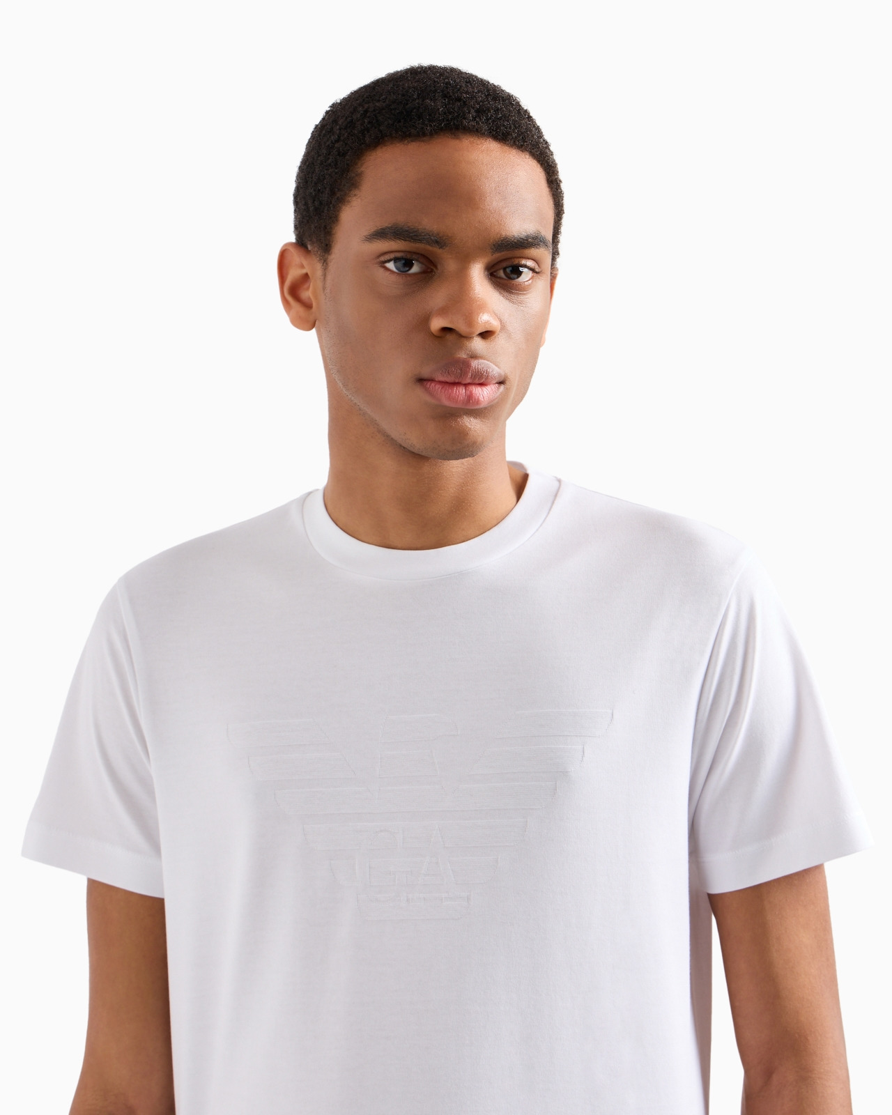 Jersey T-shirt with jacquard logo - 5
