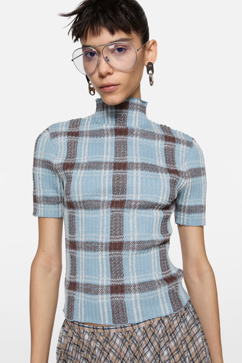 Wool turtleneck - Blue/brown 3
