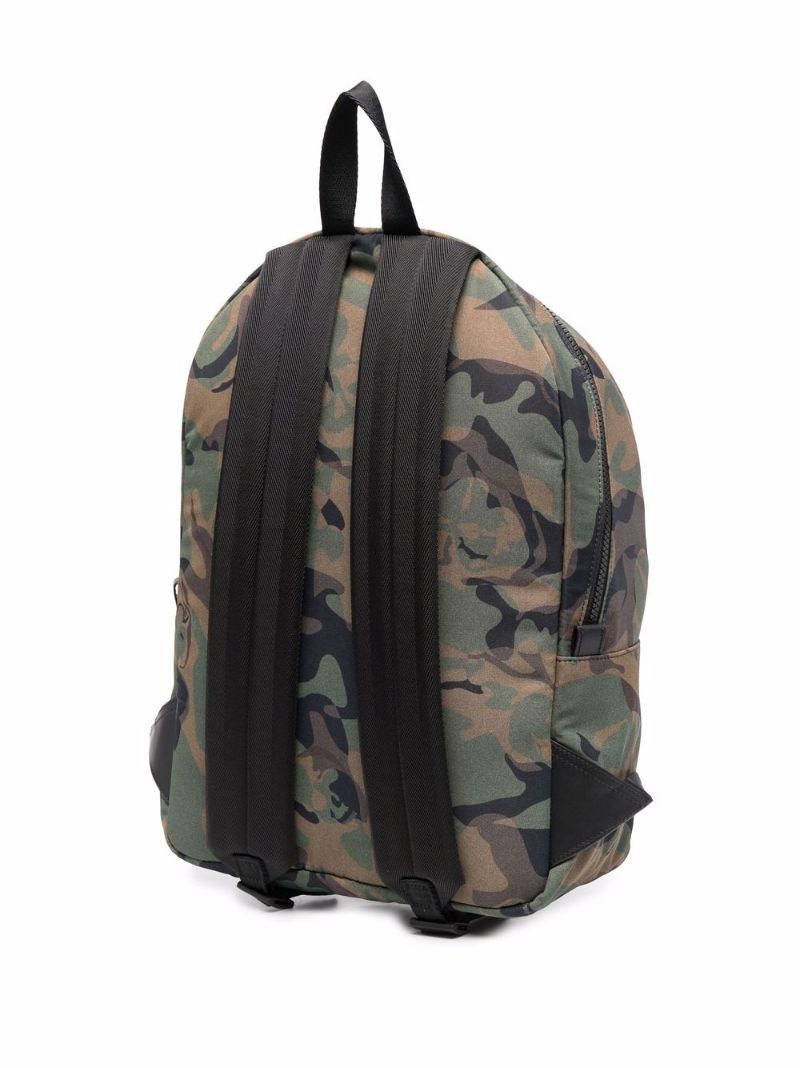 logo-print camouflage backpack - 3