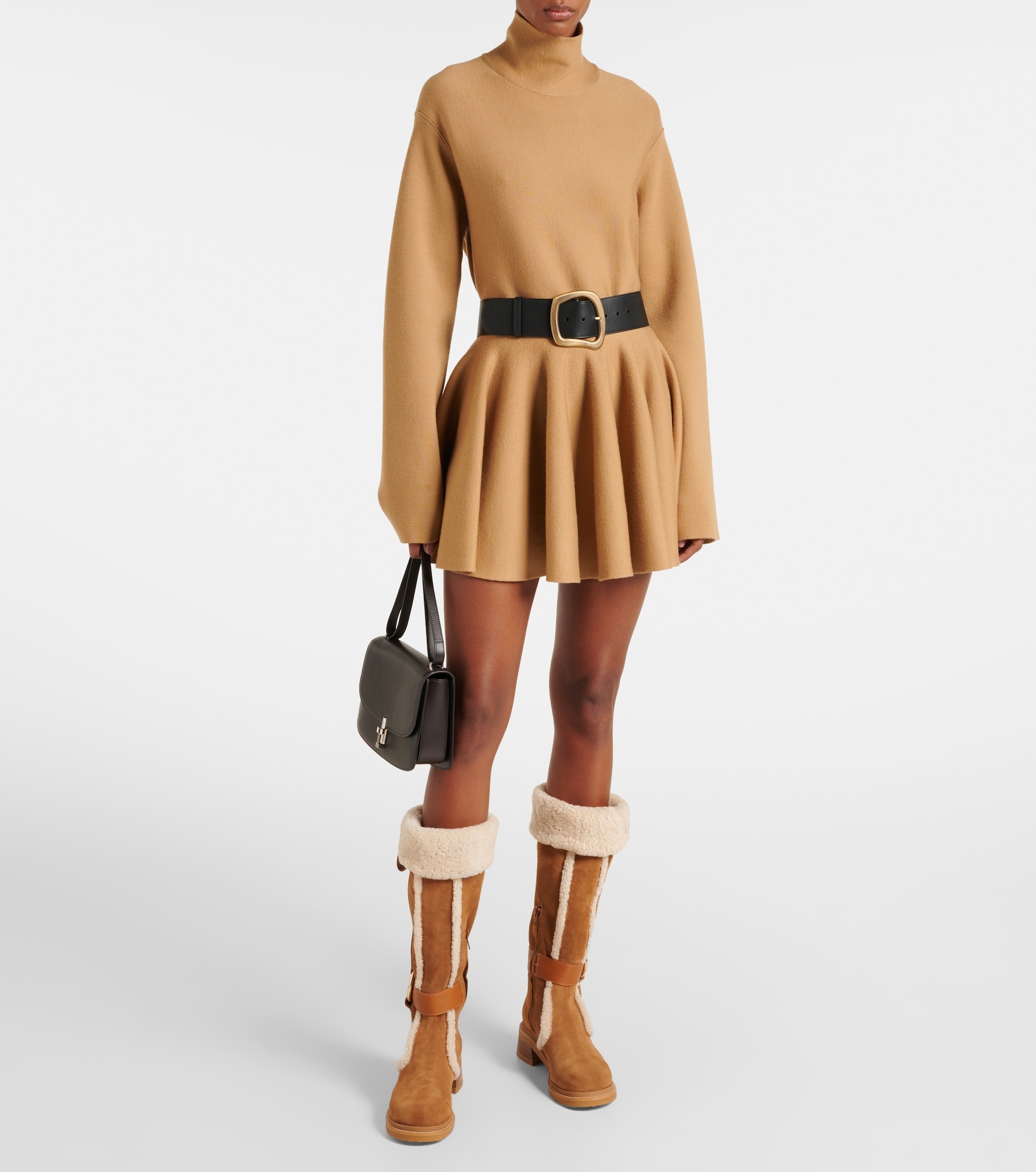 New Ring suede and shearling knee-high boots - 2