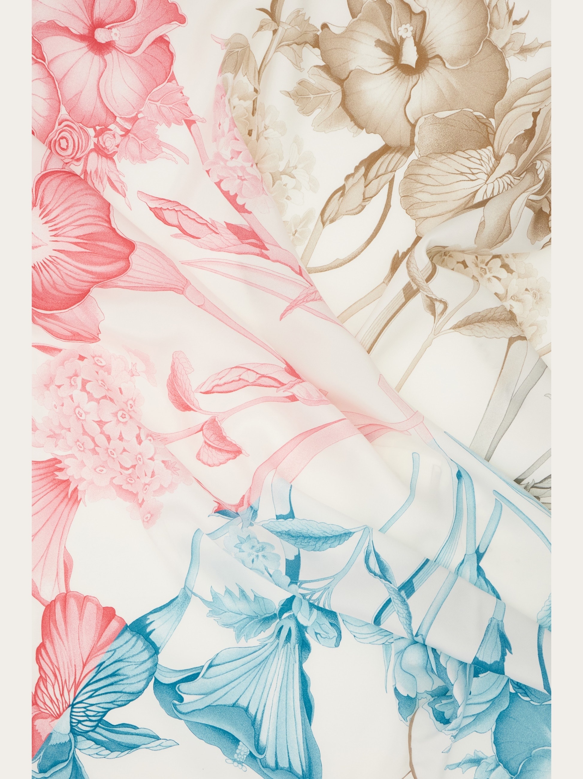 Hydrangea print silk scarf - 4