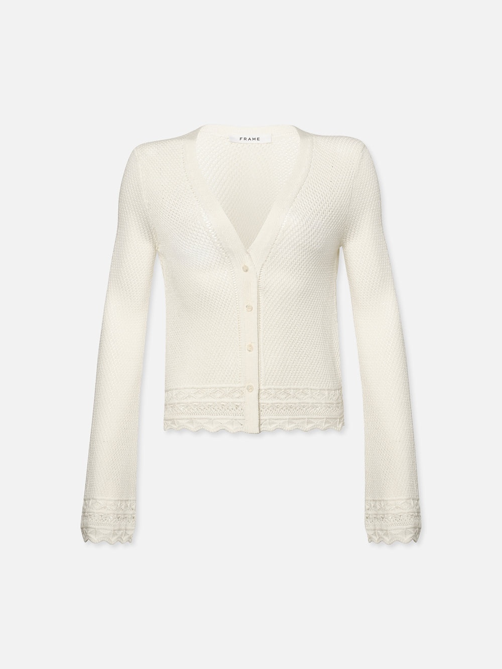 Pointelle Cardi in Cream - 1