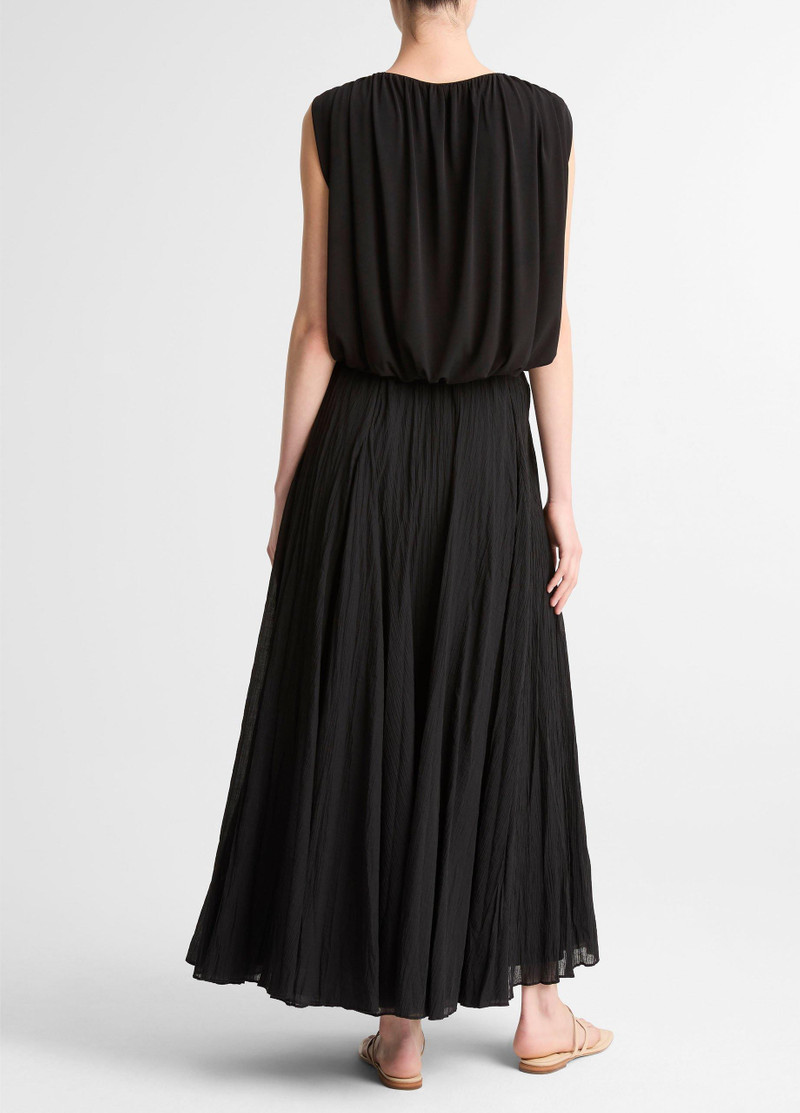 Vince Crinkled Plissé Cotton-Blend Maxi Skirt outlook
