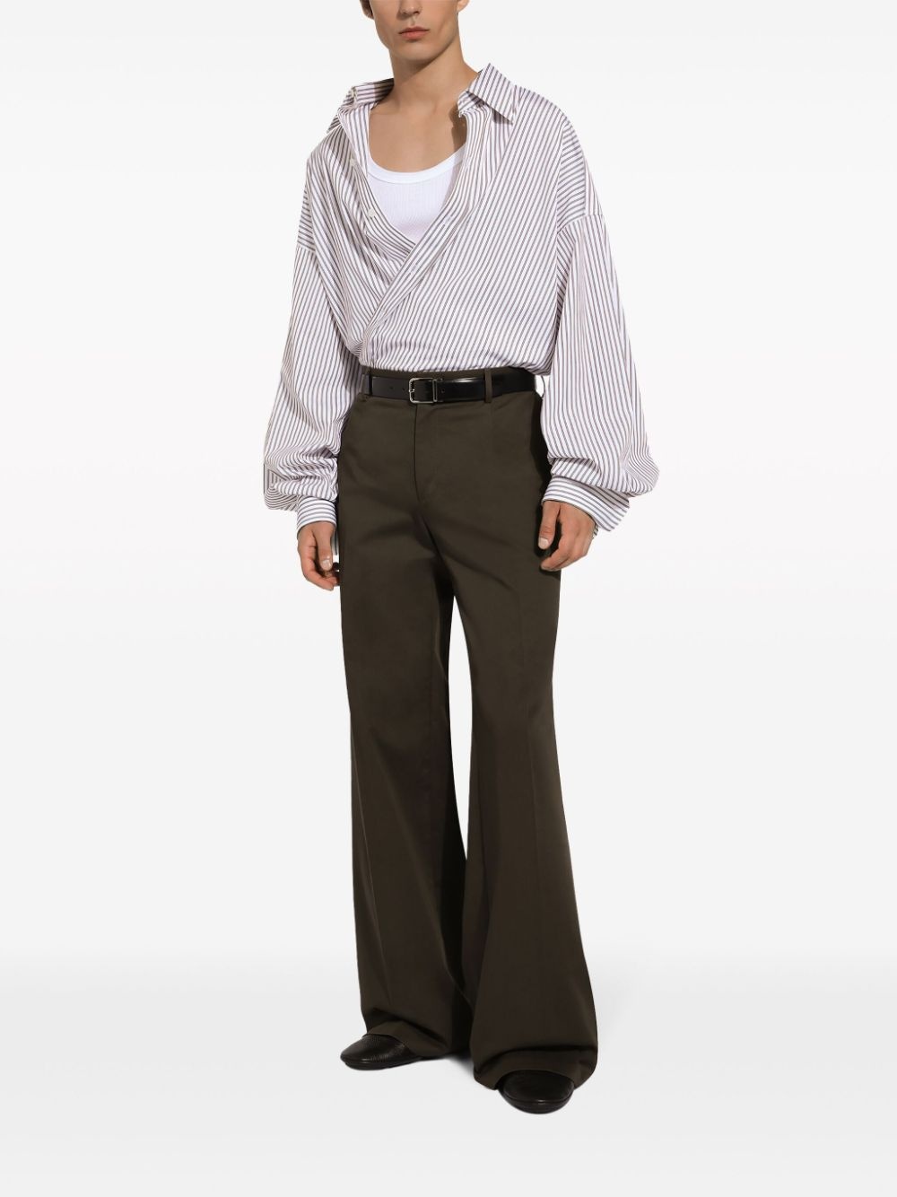 wide-leg cotton trousers - 3