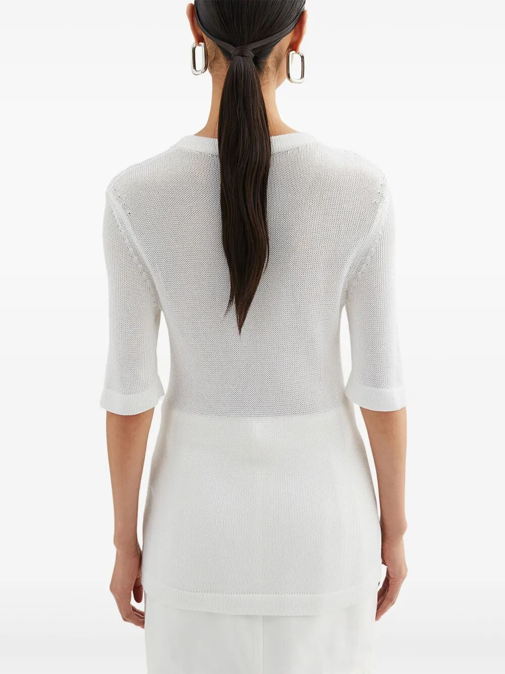 Jil Sander Women Ss Cn T-Shirt W/ Flower Crochet - 2