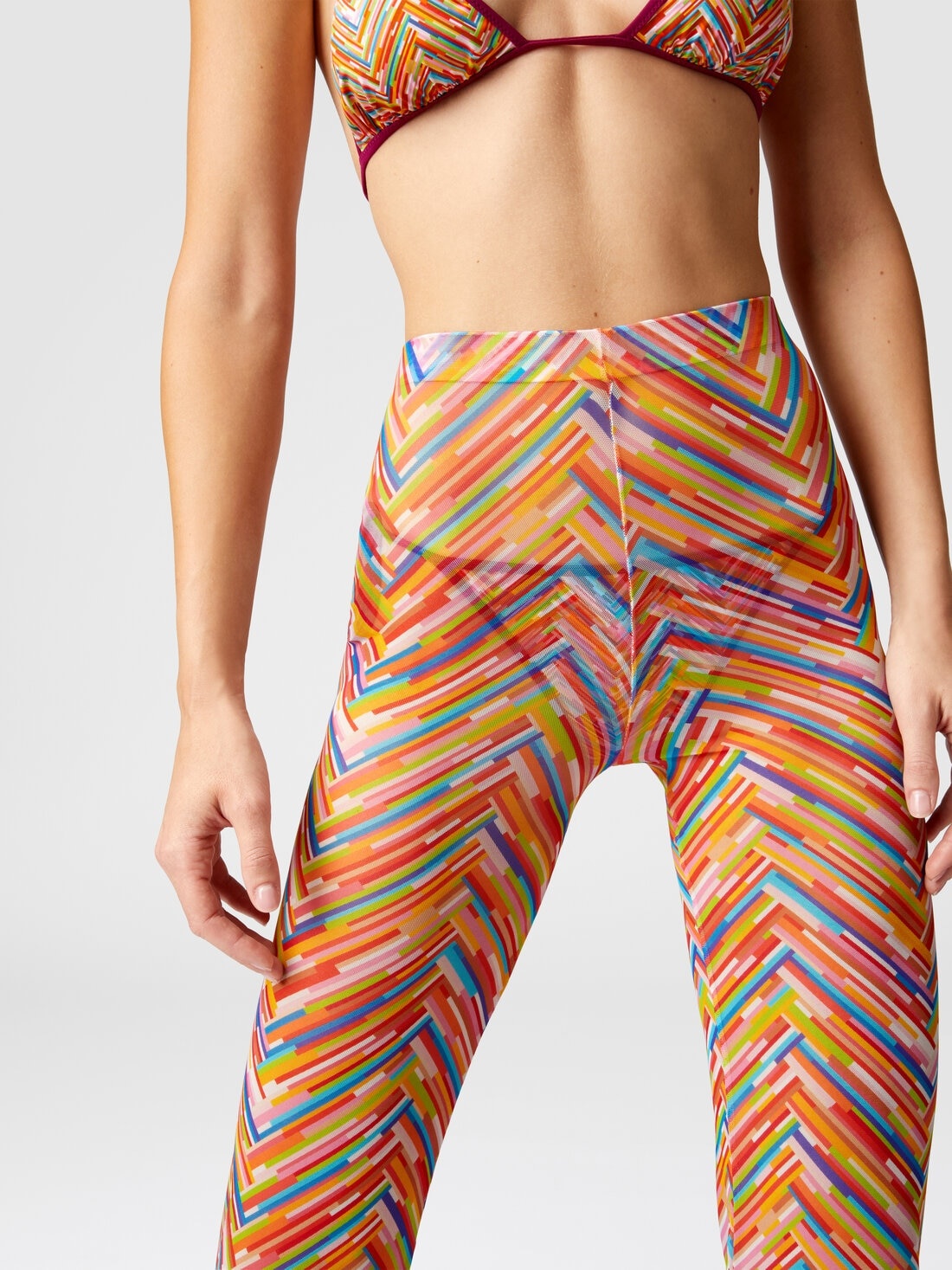 Straight trousers in printed tulle - 5