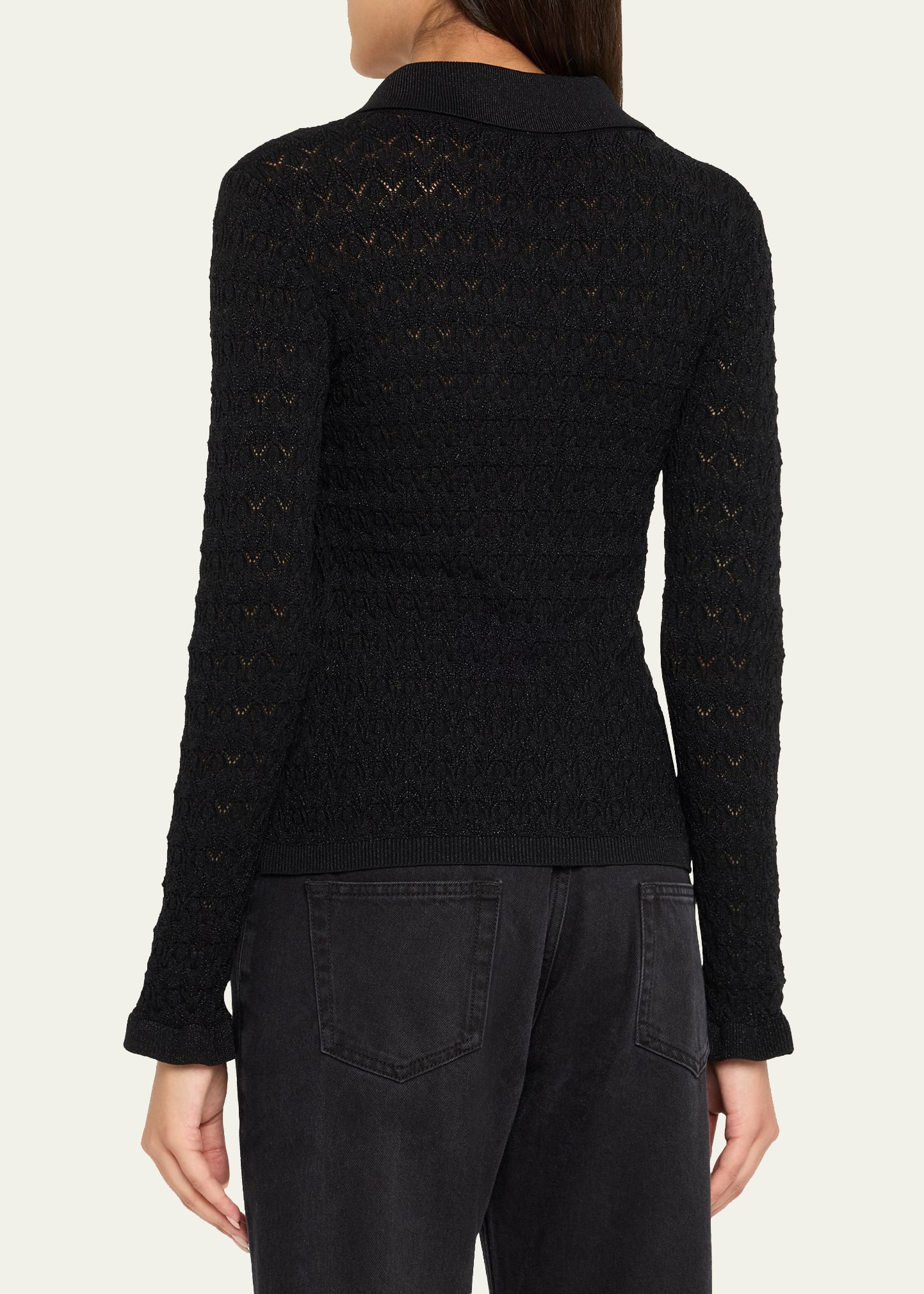 Ruby Long-Sleeve Pointelle Knit Cardigan - 3