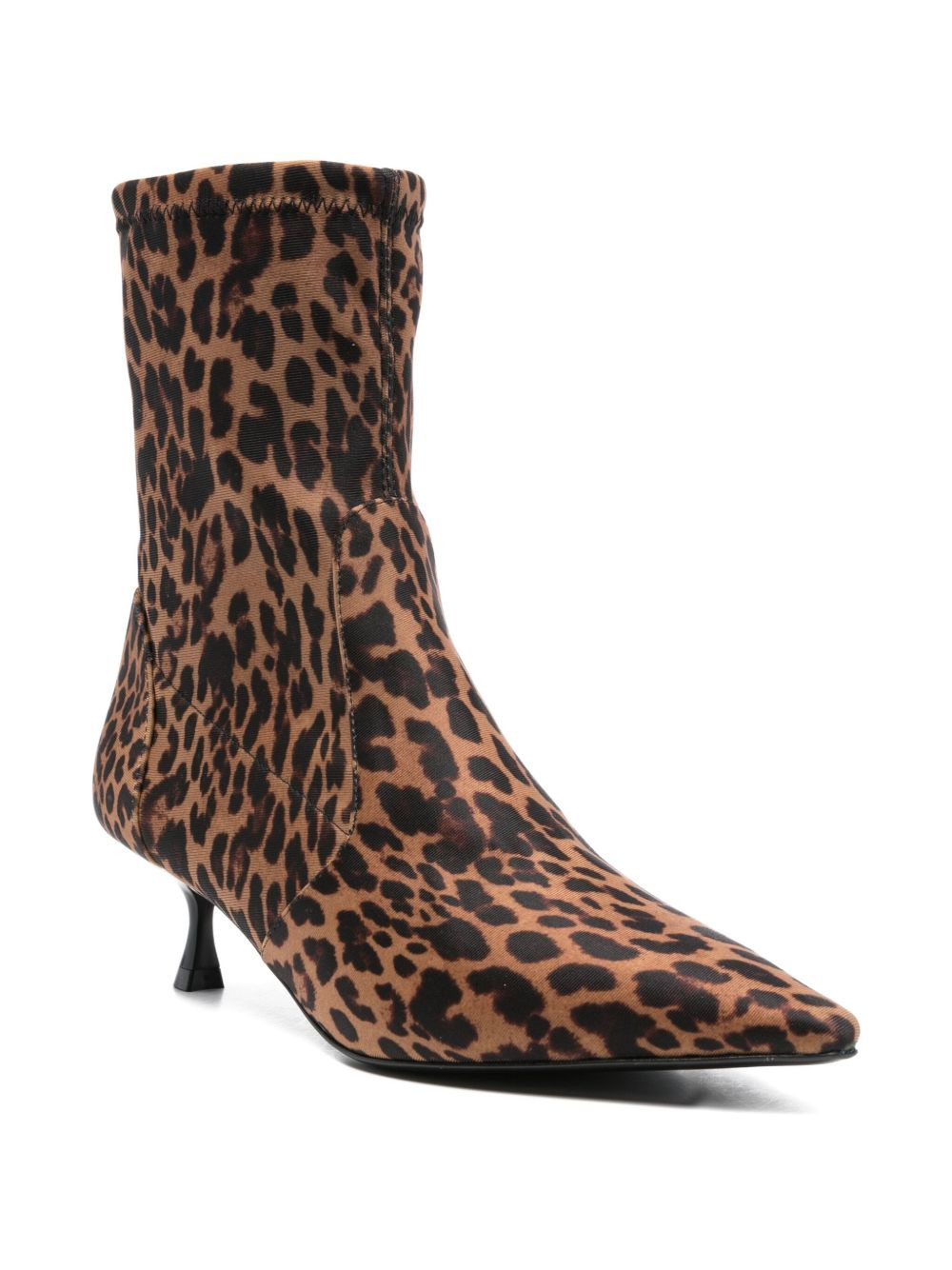 leopard-print pointed-toe boots - 2