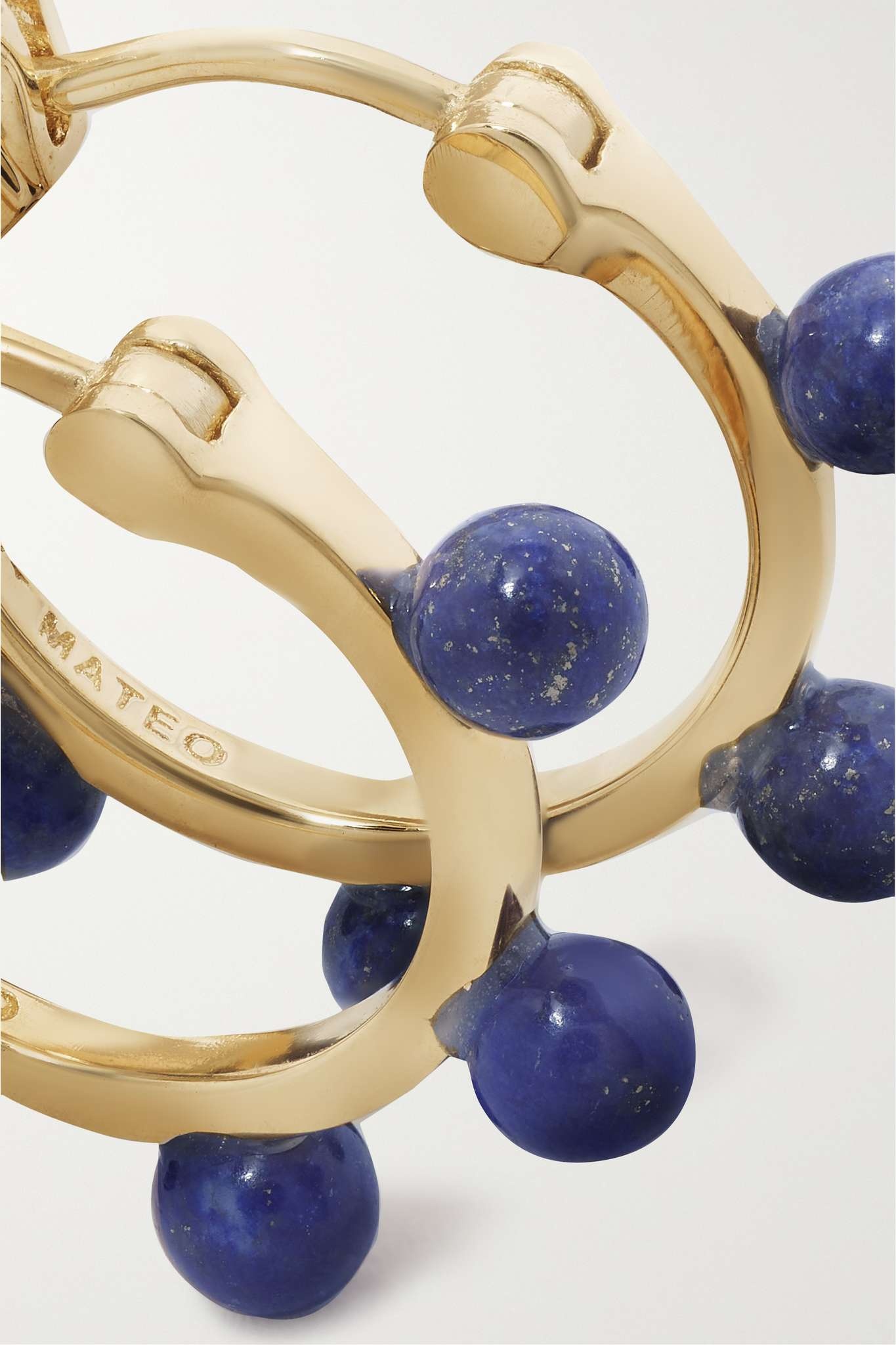 【MATEO】dot 14-karat gold lapis lazuli hoop イヤリング MATEO 14-karat gold lapis lazuli hoop earrings | NET-A-PORTER