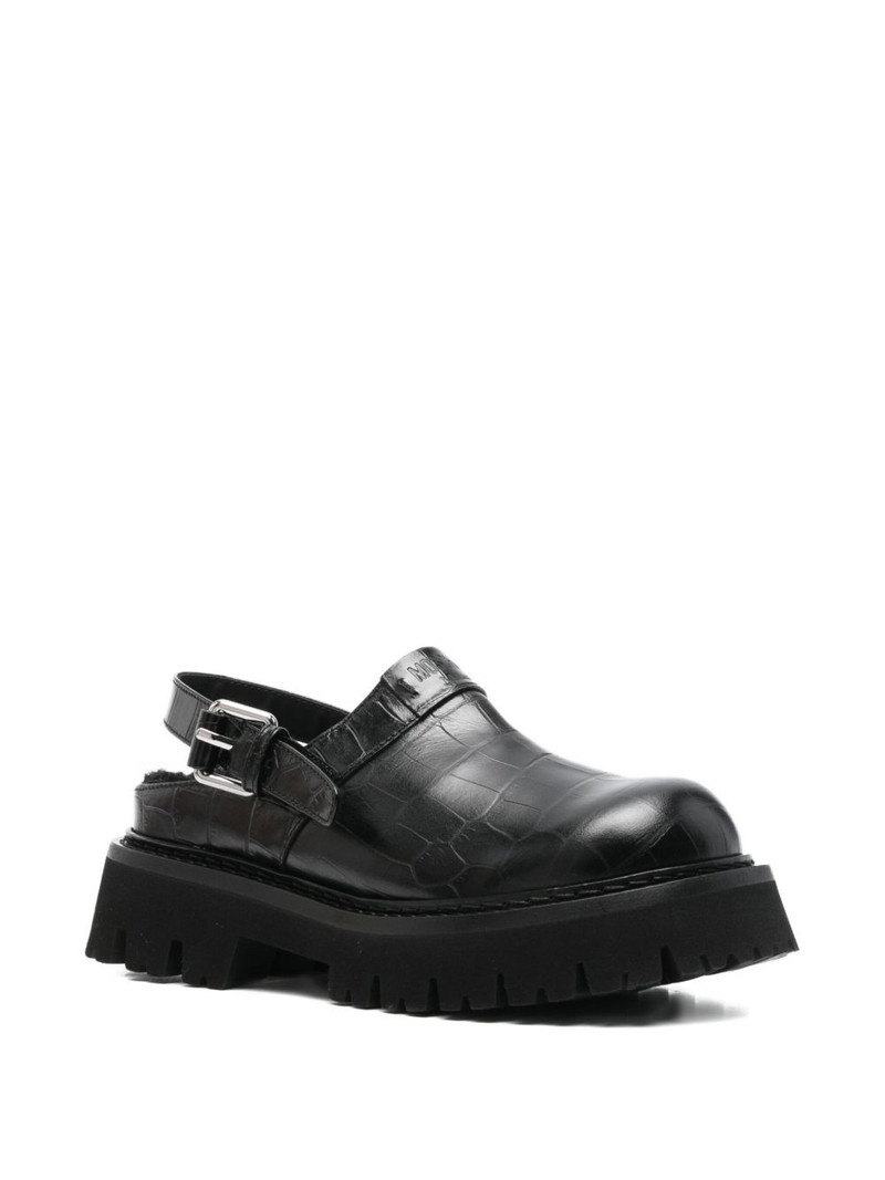 Moschino buckle embossed leather mules outlook