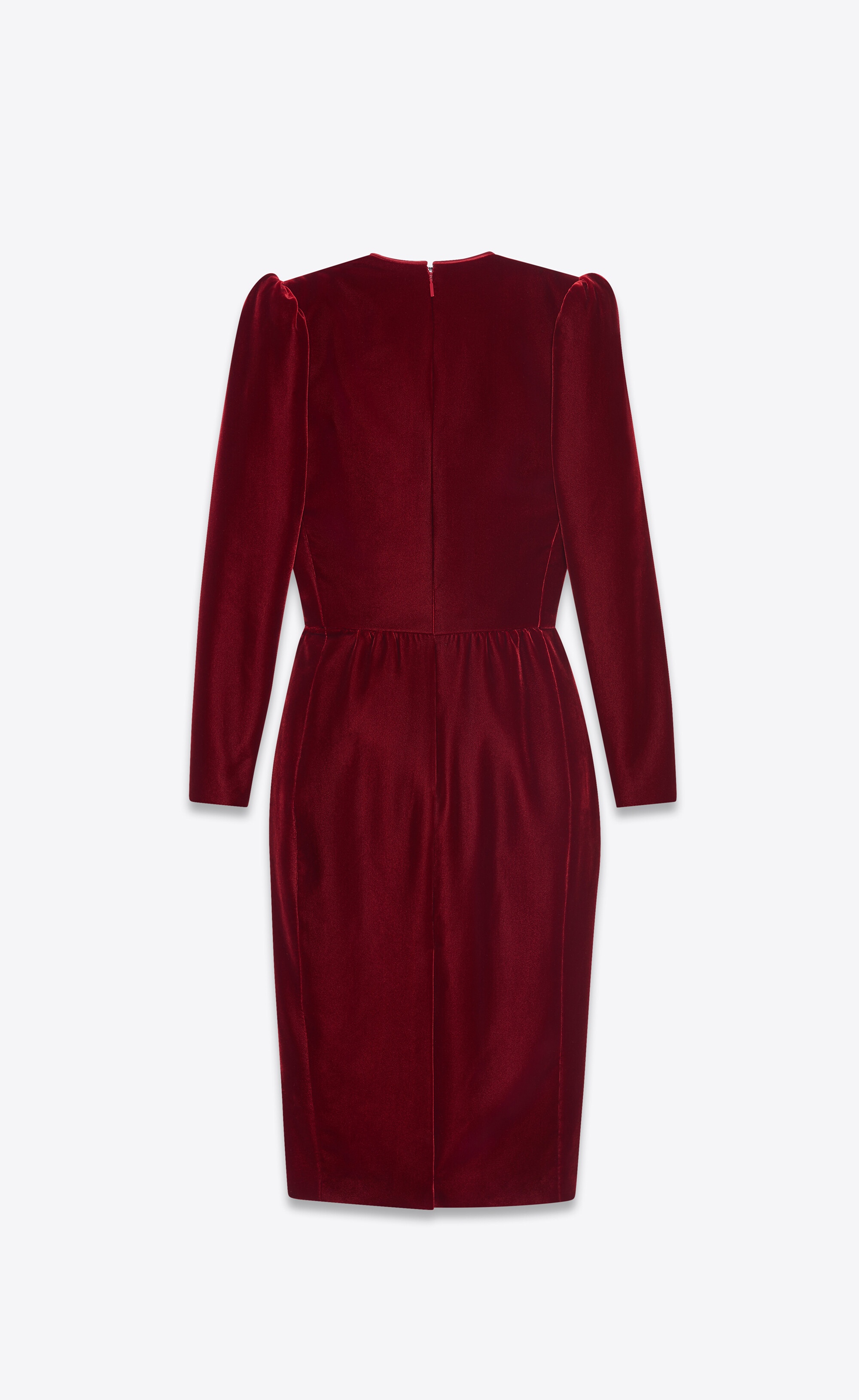 piped midi dress in velvet - 2